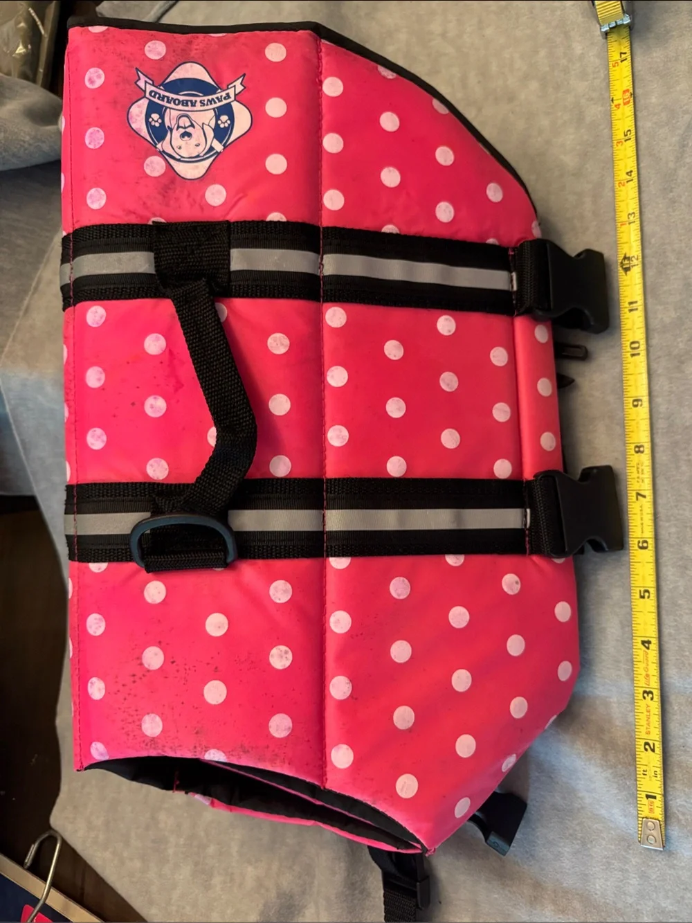 Dog Floatation Device Size M Pink Polka Dot